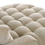 Divano letto con chaise longue in ciniglia, divano imbottito con schienale trapuntato e 2 cuscini staccabili per soggiorno