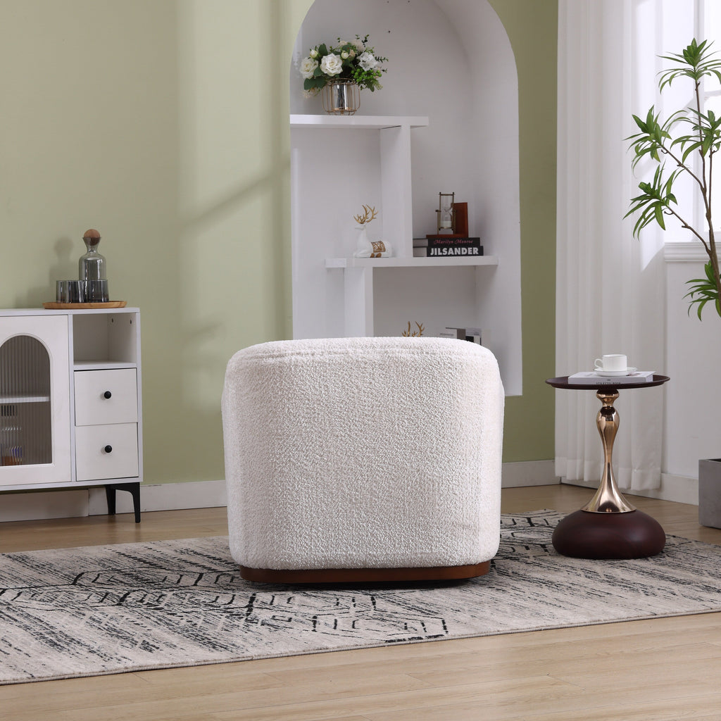 Poltrona girevole in ciniglia, comodo divano decorativo a 360 gradi per soggiorno, camera da letto e studio con cuscino rimovibile