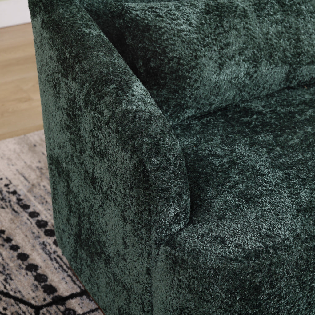 Poltrona girevole in ciniglia, comodo divano decorativo a 360 gradi per soggiorno, camera da letto e studio con cuscino rimovibile