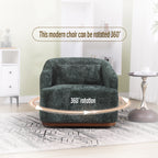 Poltrona girevole in ciniglia, comodo divano decorativo a 360 gradi per soggiorno, camera da letto e studio con cuscino rimovibile