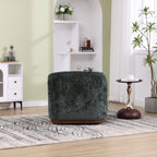 Poltrona girevole in ciniglia, comodo divano decorativo a 360 gradi per soggiorno, camera da letto e studio con cuscino rimovibile