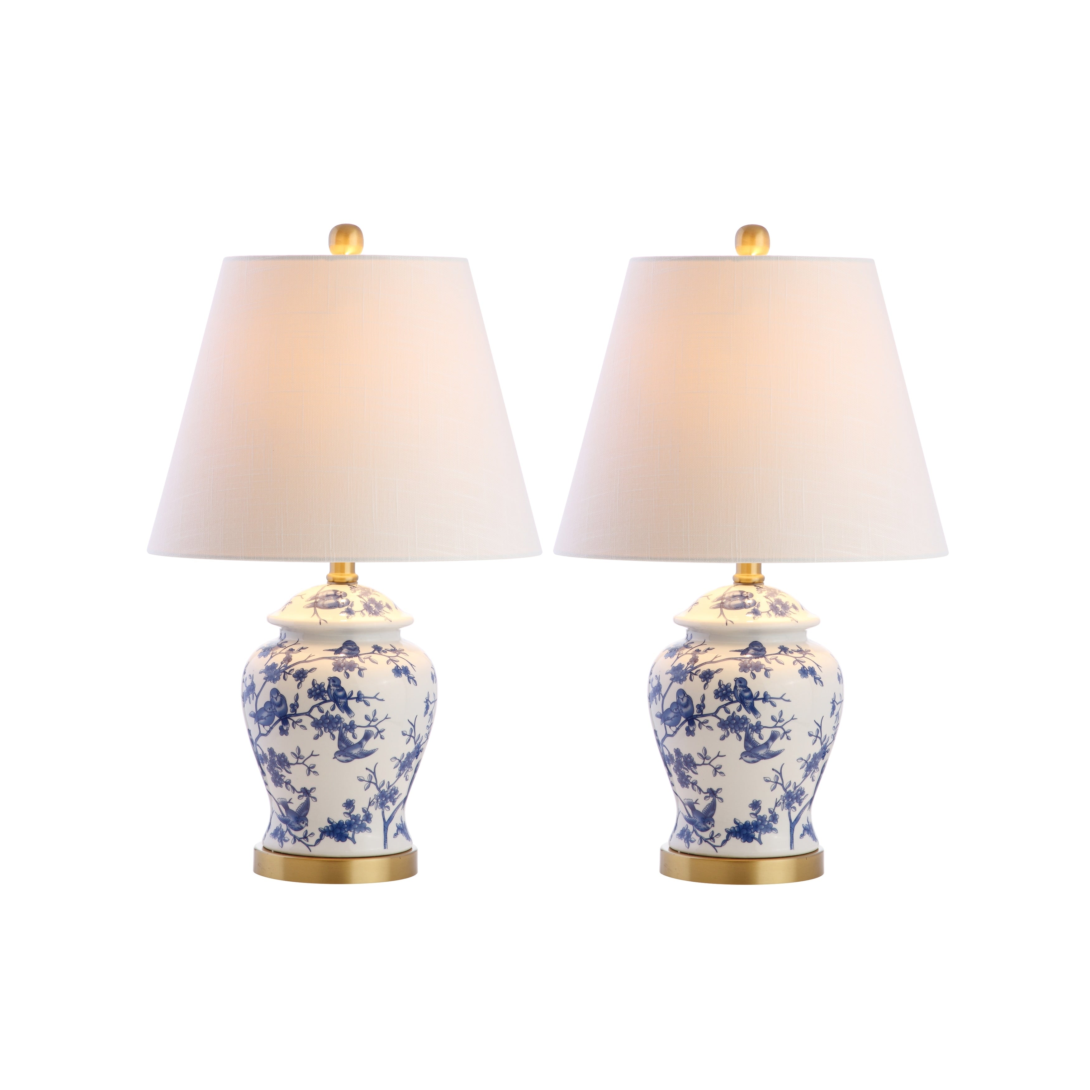 Lampada da tavolo Choi 22 Chinoiserie, blu/bianca (set da 2) di JONATHAN Y