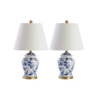 Lampada da tavolo Choi 22 Chinoiserie, blu/bianca (set da 2) di JONATHAN Y