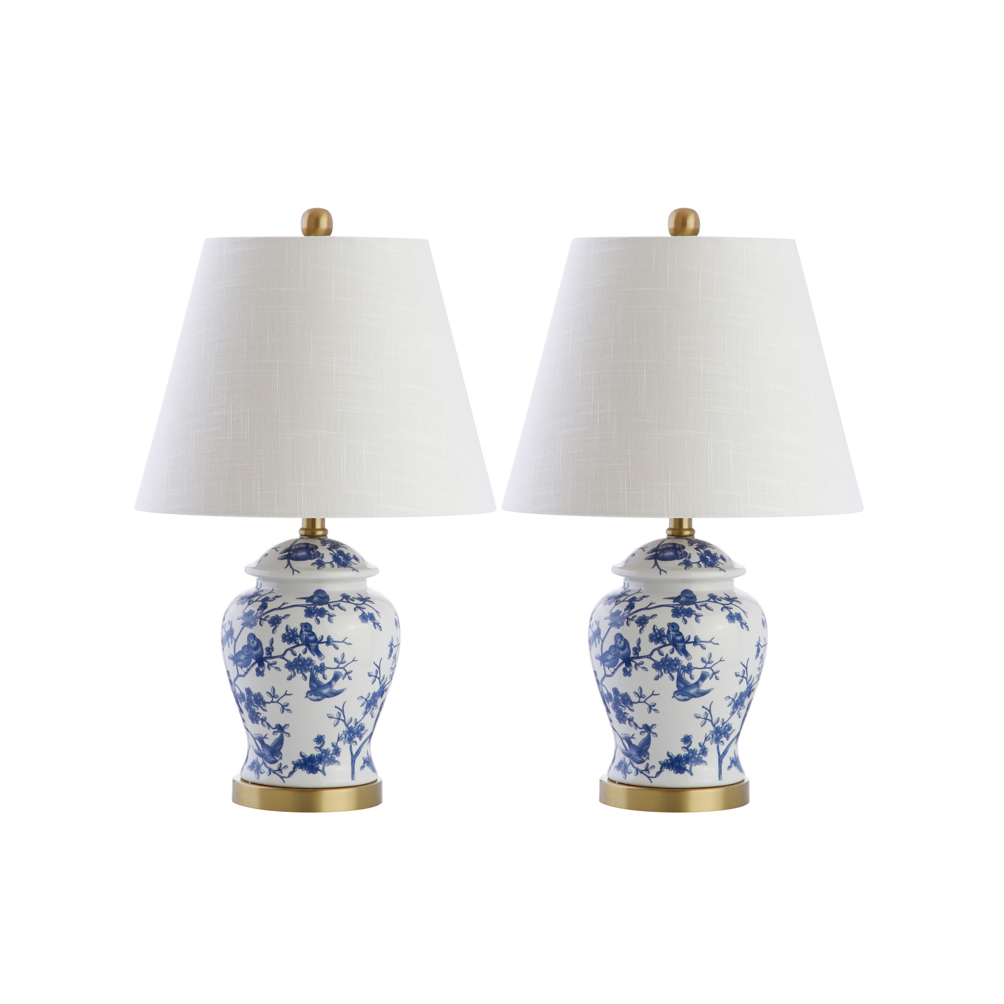 Lampada da tavolo Choi 22 Chinoiserie, blu/bianca (set da 2) di JONATHAN Y
