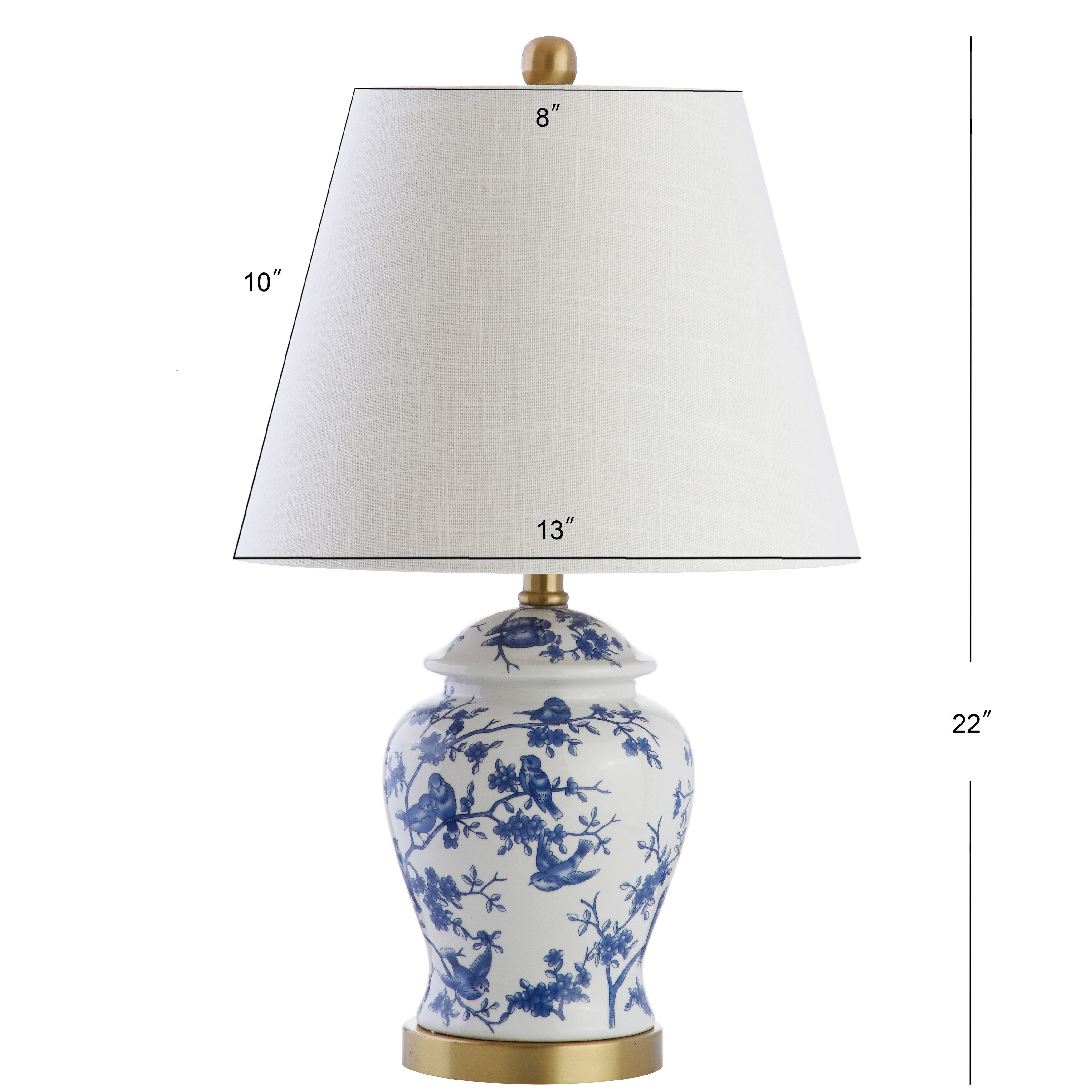 Lampada da tavolo Choi 22 Chinoiserie, blu/bianca (set da 2) di JONATHAN Y