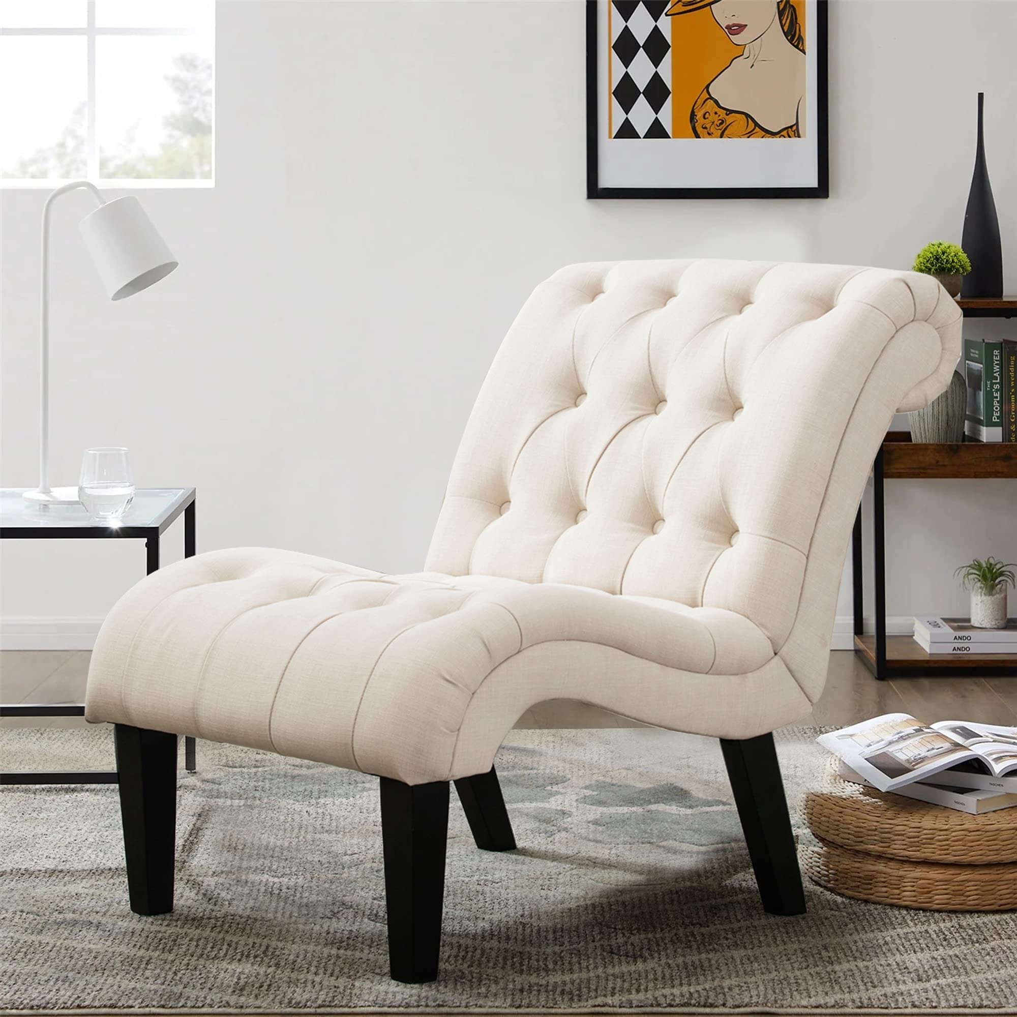 Divano chaise longue imbottito, poltrona decorativa per camera da letto, soggiorno