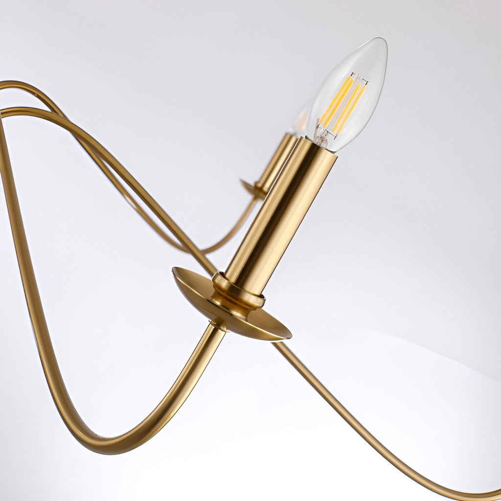 Lampadario minimalista francese classico a 6 luci con illuminazione a candela