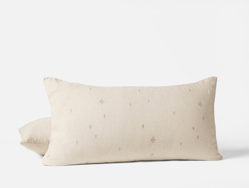 Set copripiumino in lino biologico ricamato Cambria