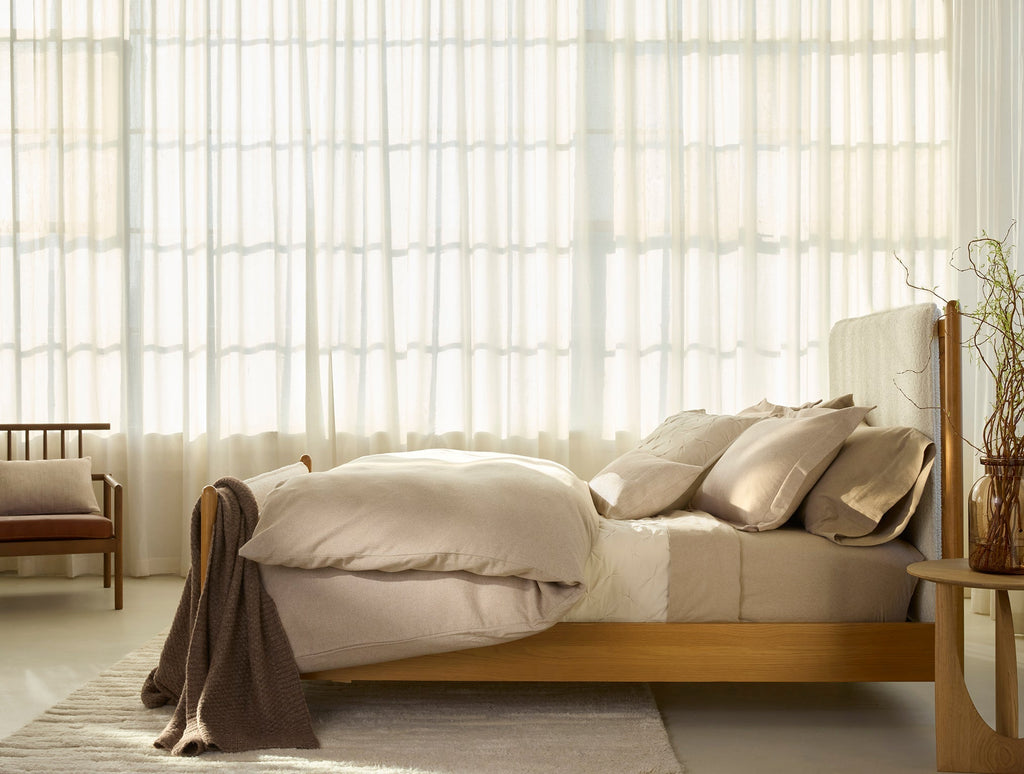 Copripiumino in flanella organica con texture mélange Cloud Brushed™