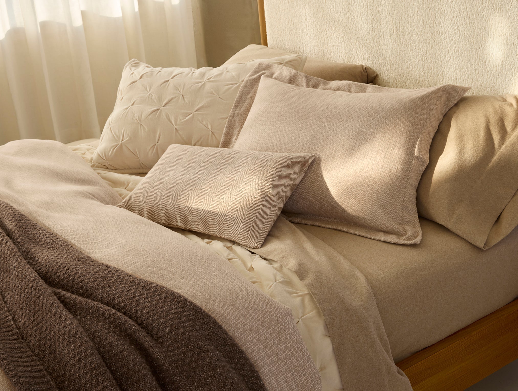 Federa in flanella organica con texture mélange Cloud Brushed™