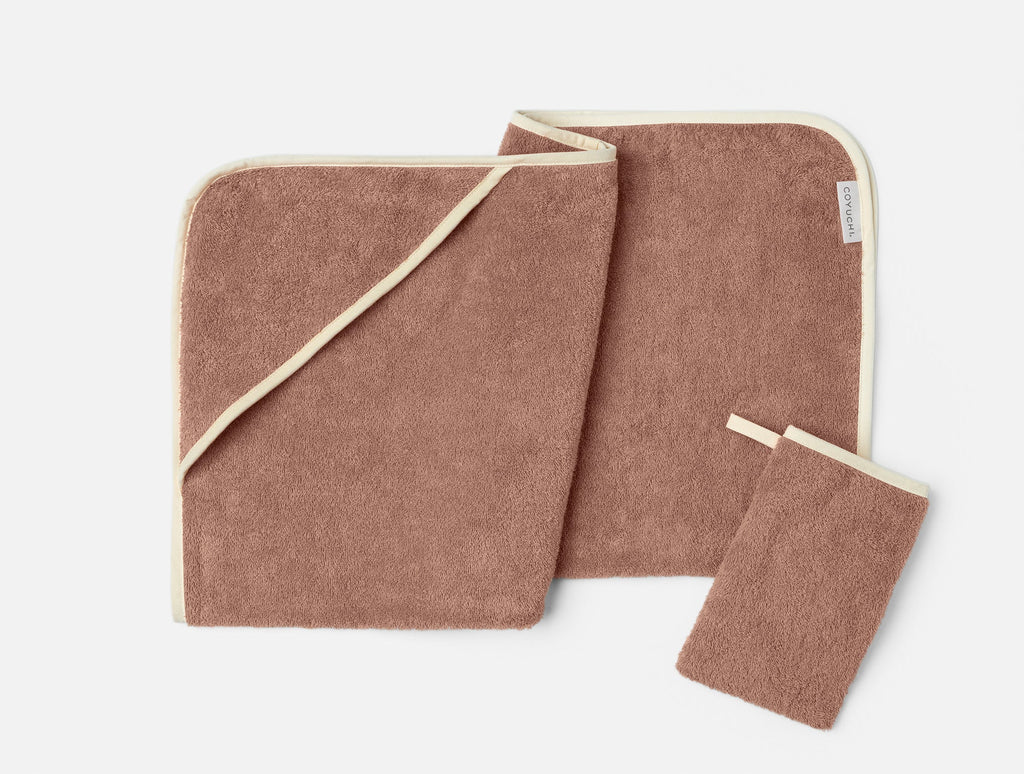 Set di asciugamano con cappuccio e guanto da bagno per neonati Cloud Loom™ Organic