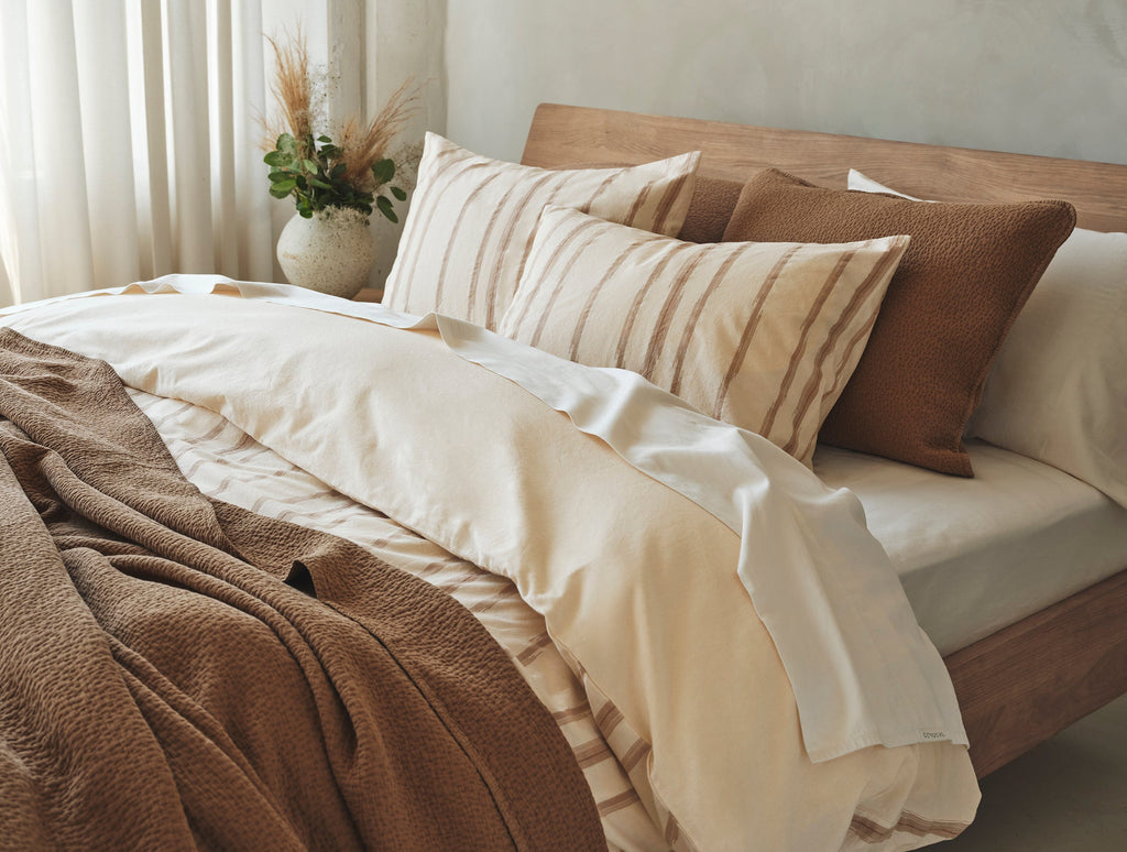 Copripiumino biologico a righe Cazadero