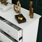 Cassettiera doppia a 10 cassetti per camera da letto, cassettiera bianca, ampia capacità di archiviazione