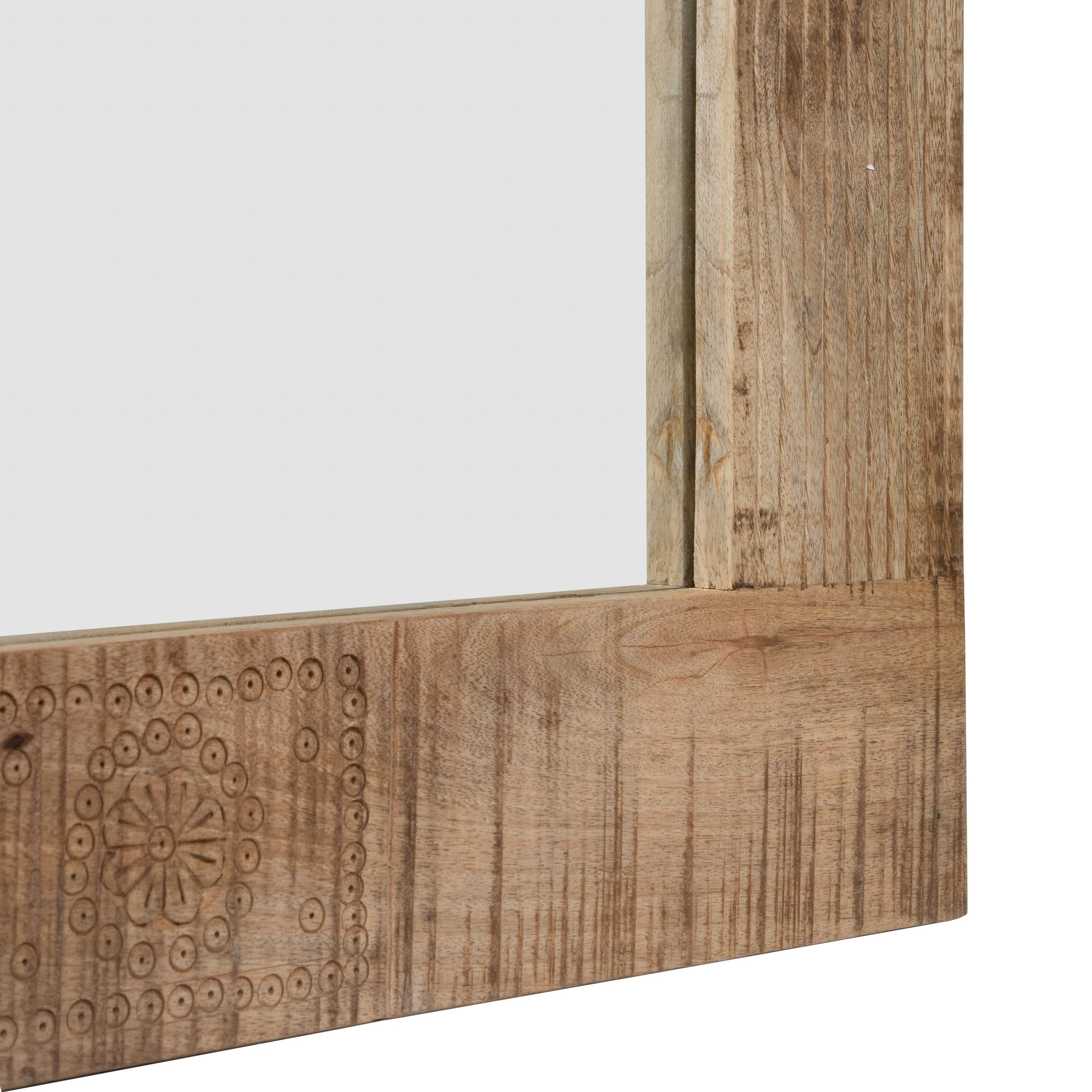 Specchio da parete in legno massello naturale rustico Carina di Furniture of America