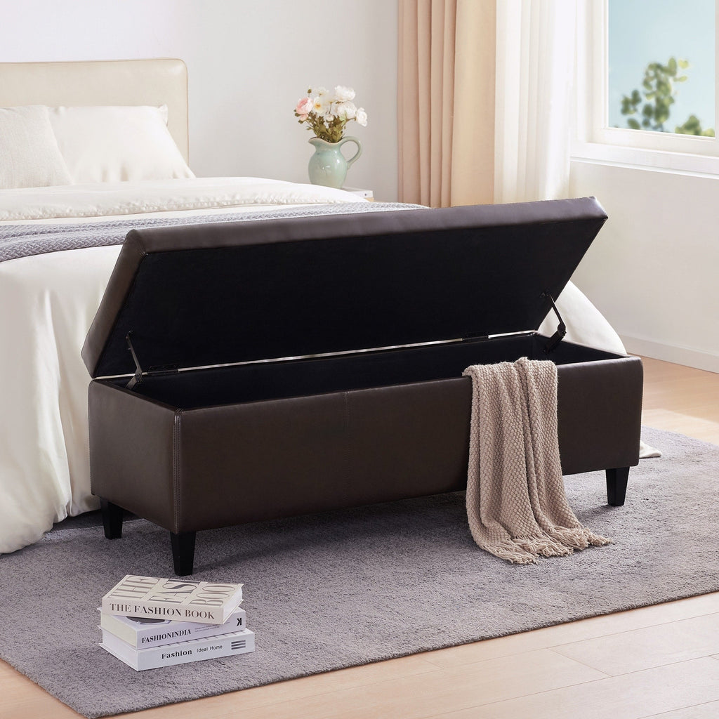 Pouf contenitore rettangolare imbottito 50,3 x 17,50 x 18 in similpelle