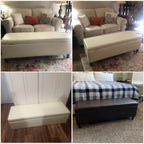 Pouf contenitore rettangolare imbottito 50,3 x 17,50 x 18 in similpelle