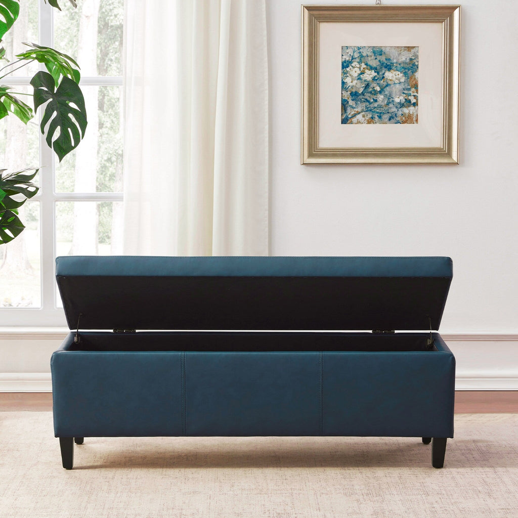 Pouf contenitore rettangolare imbottito 50,3 x 17,50 x 18 in similpelle