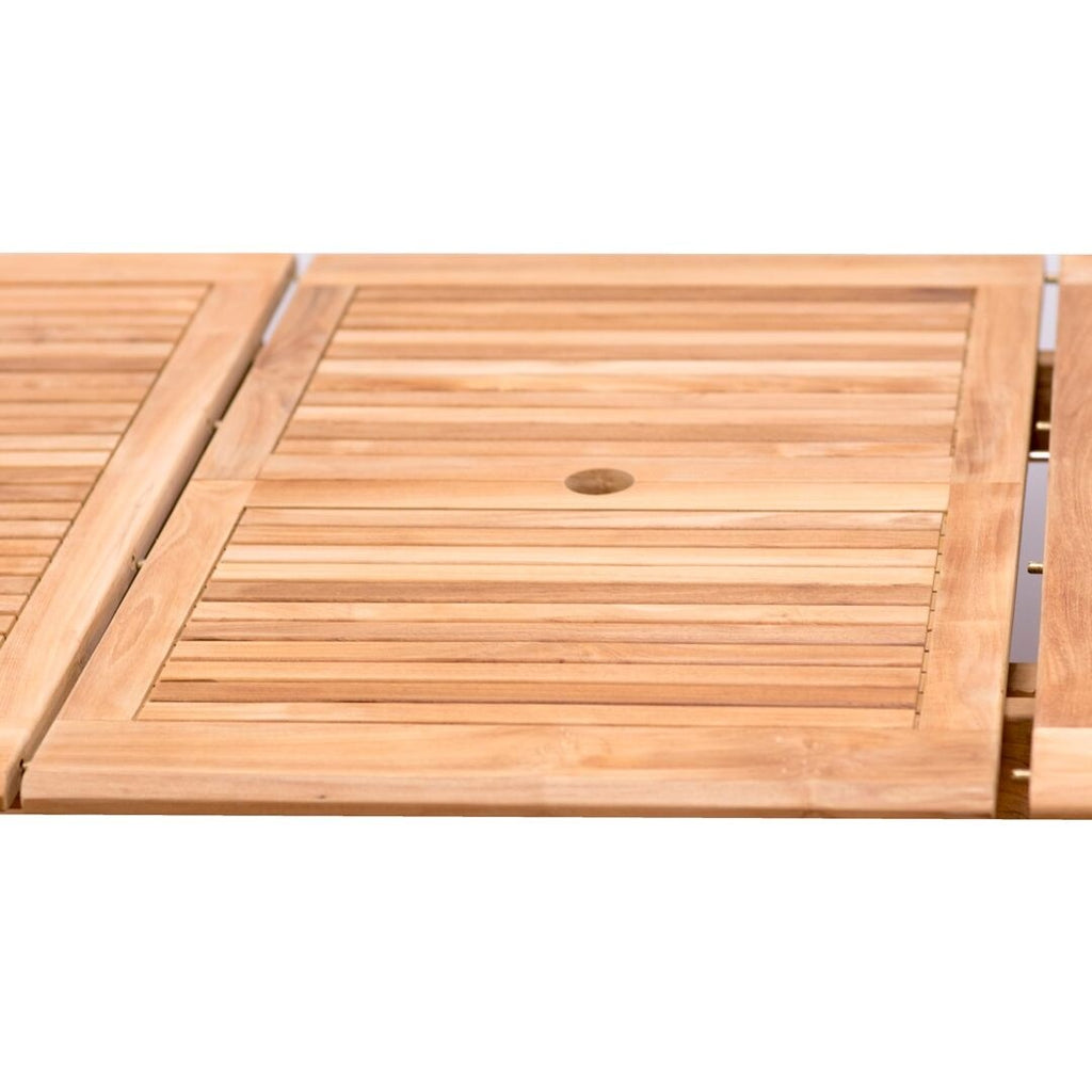 Set da pranzo per esterni Amazonia in legno di teak certificato FSC da 11 pezzi - 10 posti a sedere - 11 pezzi