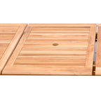 Set da pranzo per esterni Amazonia in legno di teak certificato FSC da 11 pezzi - 10 posti a sedere - 11 pezzi