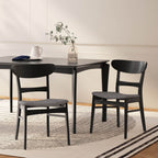 Sedia da pranzo Abrielle in legno di caucciù imbottita in stile moderno di metà secolo (set di 2) di Christopher Knight Home