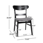 Sedia da pranzo Abrielle in legno di caucciù imbottita in stile moderno di metà secolo (set di 2) di Christopher Knight Home