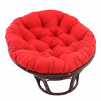 Sedia Papasan in rattan Bali da 42 pollici con cuscino in twill