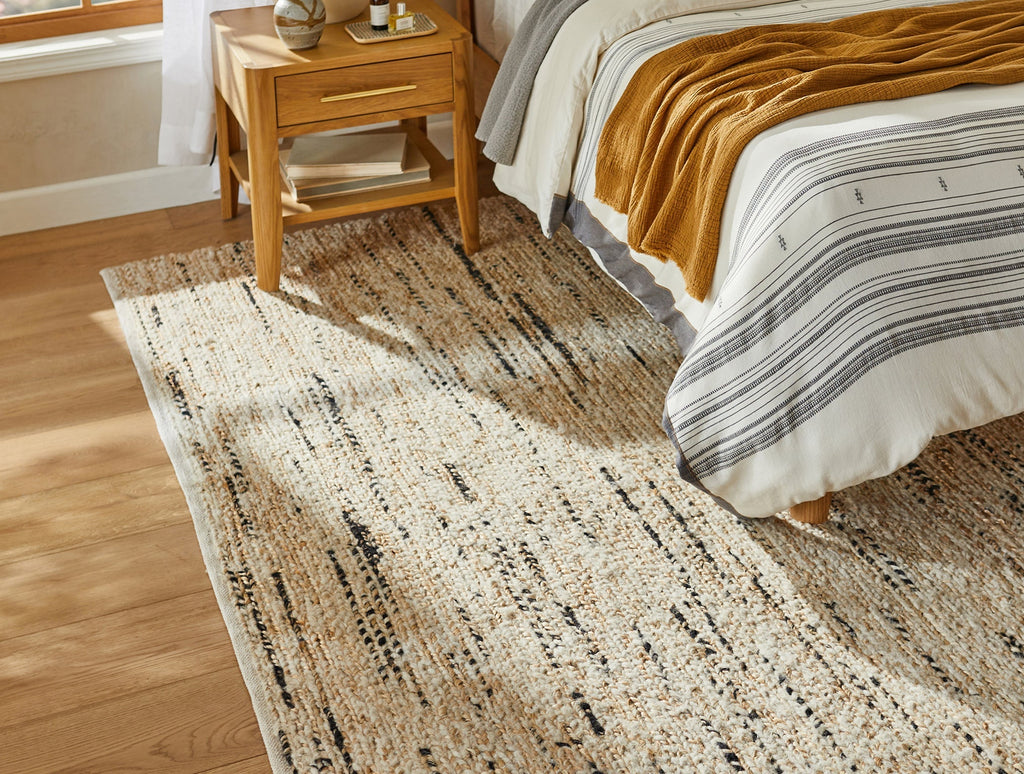 Tappeto in lana e iuta intrecciata a trama piatta Coyuchi + Rejuvenation Kaden 