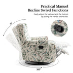 Poltrona reclinabile girevole manuale con schienale a spinta, modello W 29'', set da 2