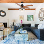 Ventilatore da soffitto reversibile in legno da 52 pollici con 5 pale e 3 luci e telecomando