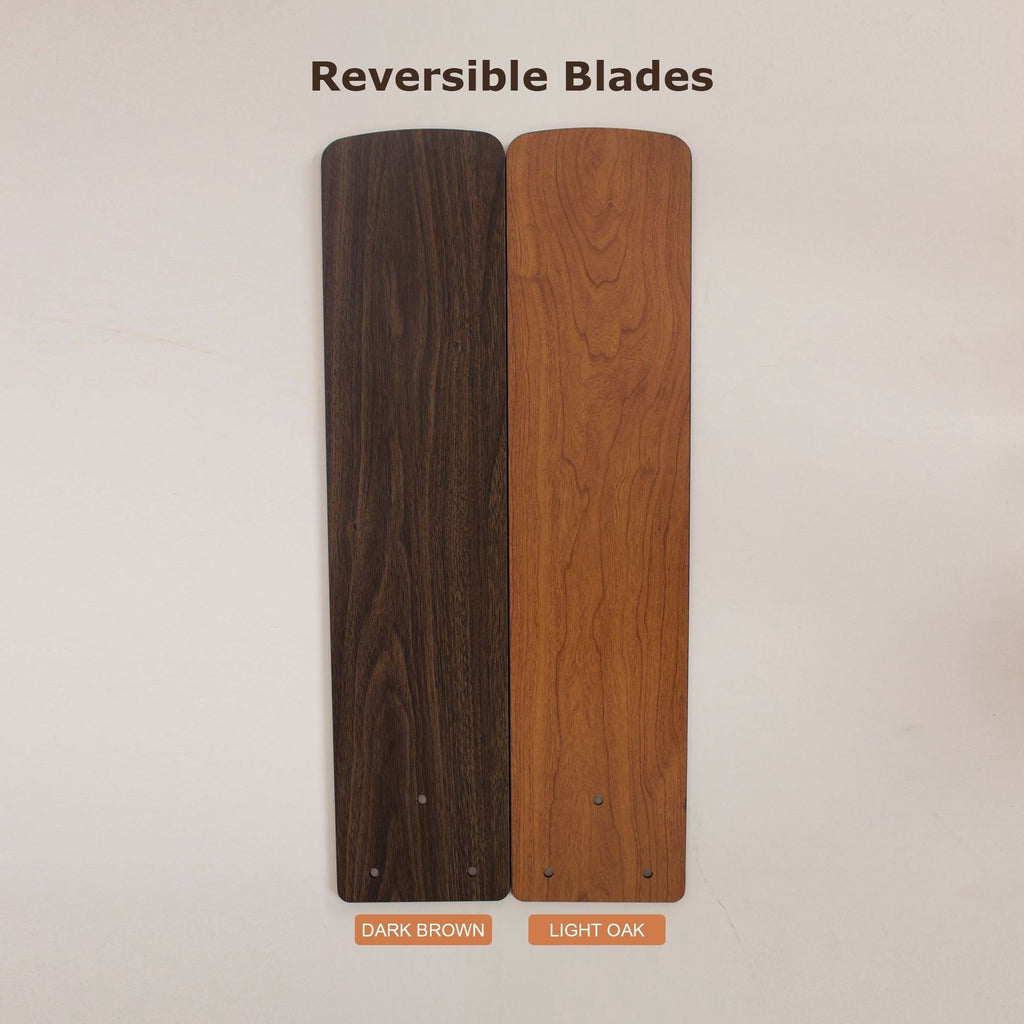Ventilatore da soffitto reversibile in legno da 52 pollici con 5 pale e 3 luci e telecomando