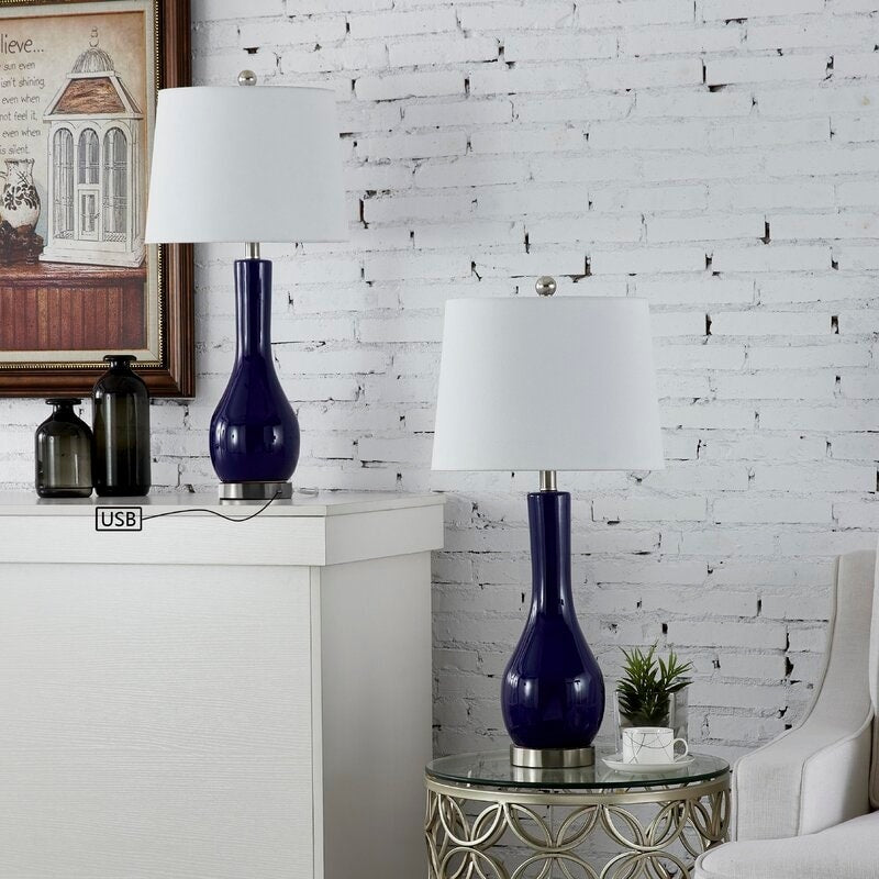 Set di lampade da tavolo in ceramica 28.5 con USB (set di 2)