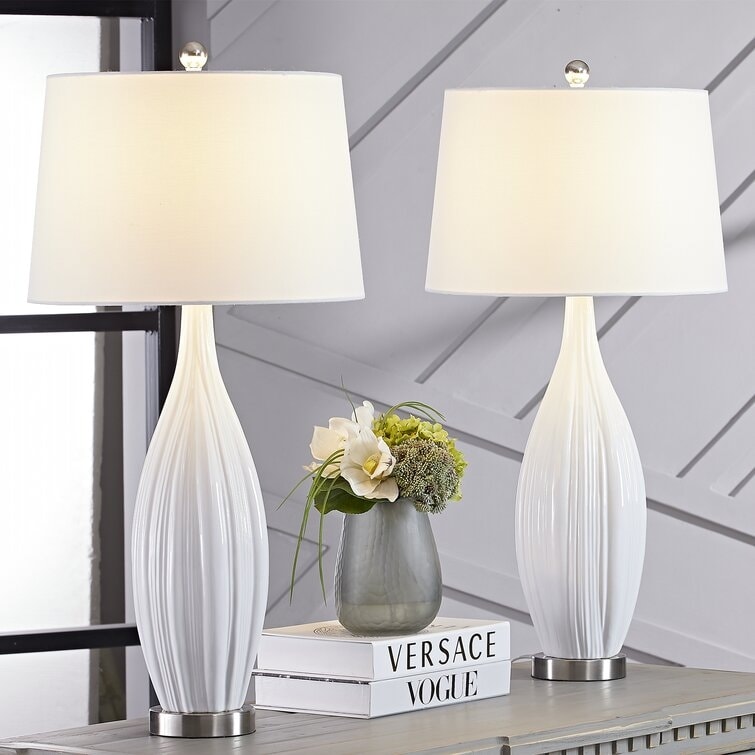 Set di 31 lampade da tavolo standard in porcellana bianca (set di 2) (set di 2)