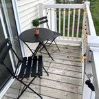 Set da bistrot pieghevole in metallo da 3 pezzi, set da conversazione per esterni/interni resistente alle intemperie per patio, cortile, giardino