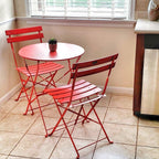 Set da bistrot pieghevole in metallo da 3 pezzi, set da conversazione per esterni/interni resistente alle intemperie per patio, cortile, giardino