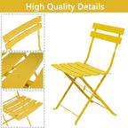 Set da bistrot pieghevole in metallo da 3 pezzi, set da conversazione per esterni/interni resistente alle intemperie per patio, cortile, giardino