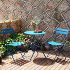 Set da bistrot pieghevole in metallo da 3 pezzi, set da conversazione per esterni/interni resistente alle intemperie per patio, cortile, giardino