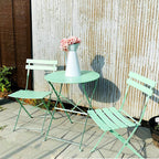 Set da bistrot pieghevole in metallo da 3 pezzi, set da conversazione per esterni/interni resistente alle intemperie per patio, cortile, giardino