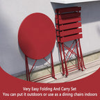 Set da bistrot pieghevole in metallo da 3 pezzi, set da conversazione per esterni/interni resistente alle intemperie per patio, cortile, giardino