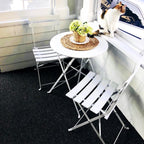 Set da bistrot pieghevole in metallo da 3 pezzi, set da conversazione per esterni/interni resistente alle intemperie per patio, cortile, giardino