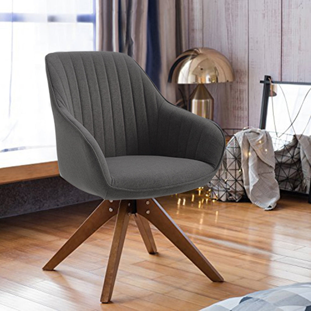 Poltrona girevole moderna Art Leon per ufficio domestico con gambe in legno
