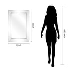 Specchio da parete rettangolare smussato trasparente HD per bagno, toeletta, specchi da camera da letto, 3 misure