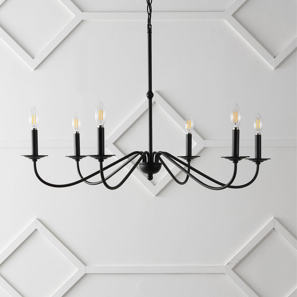 Lampadario a LED in ferro a 6 luci da 34,75 pollici, di JONATHAN Y