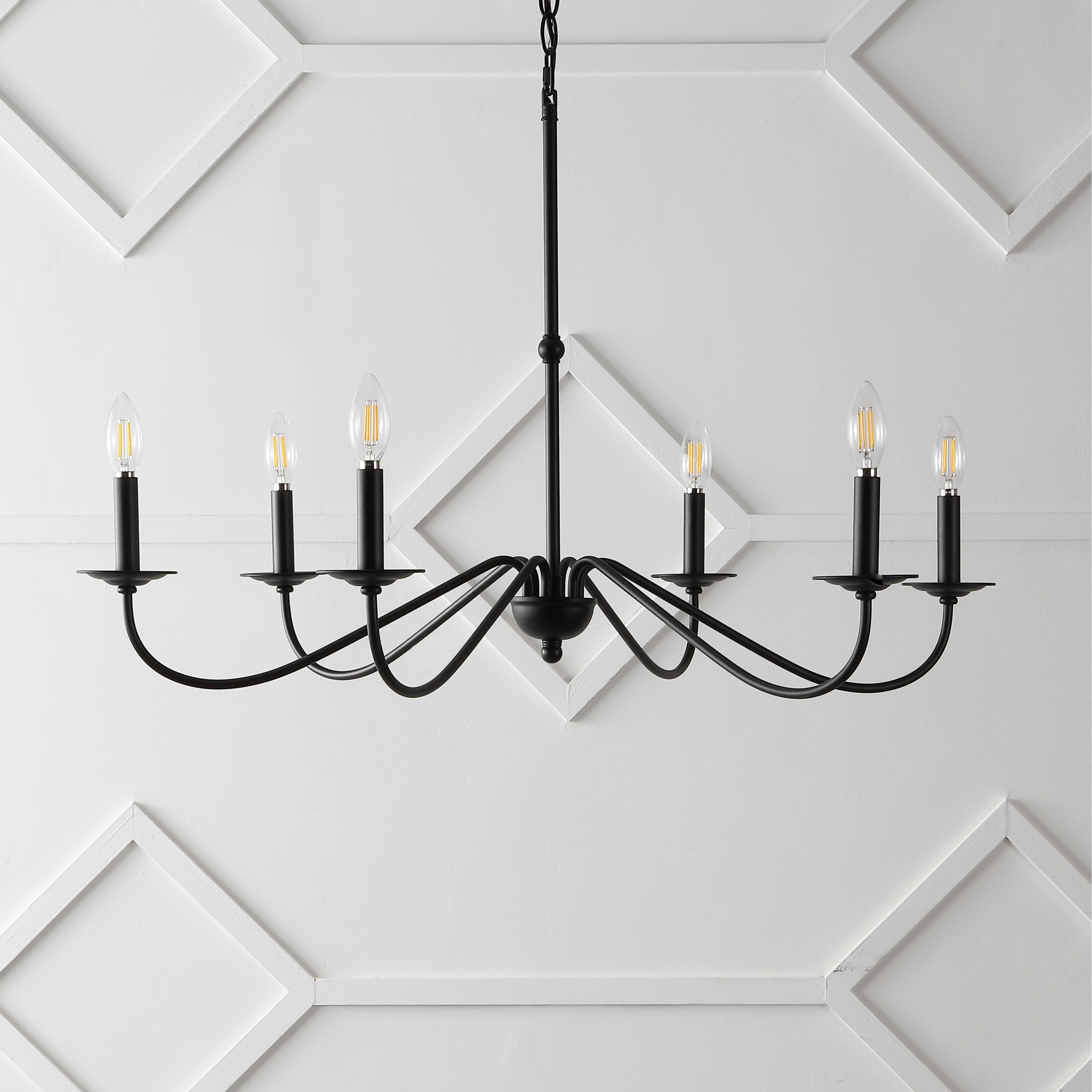 Lampadario a LED in ferro a 6 luci da 34,75 pollici, di JONATHAN Y