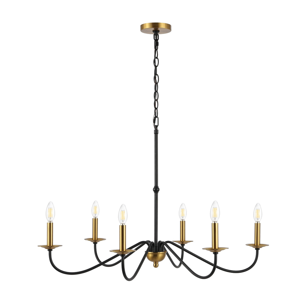 Lampadario a LED in ferro a 6 luci da 34,75 pollici, di JONATHAN Y