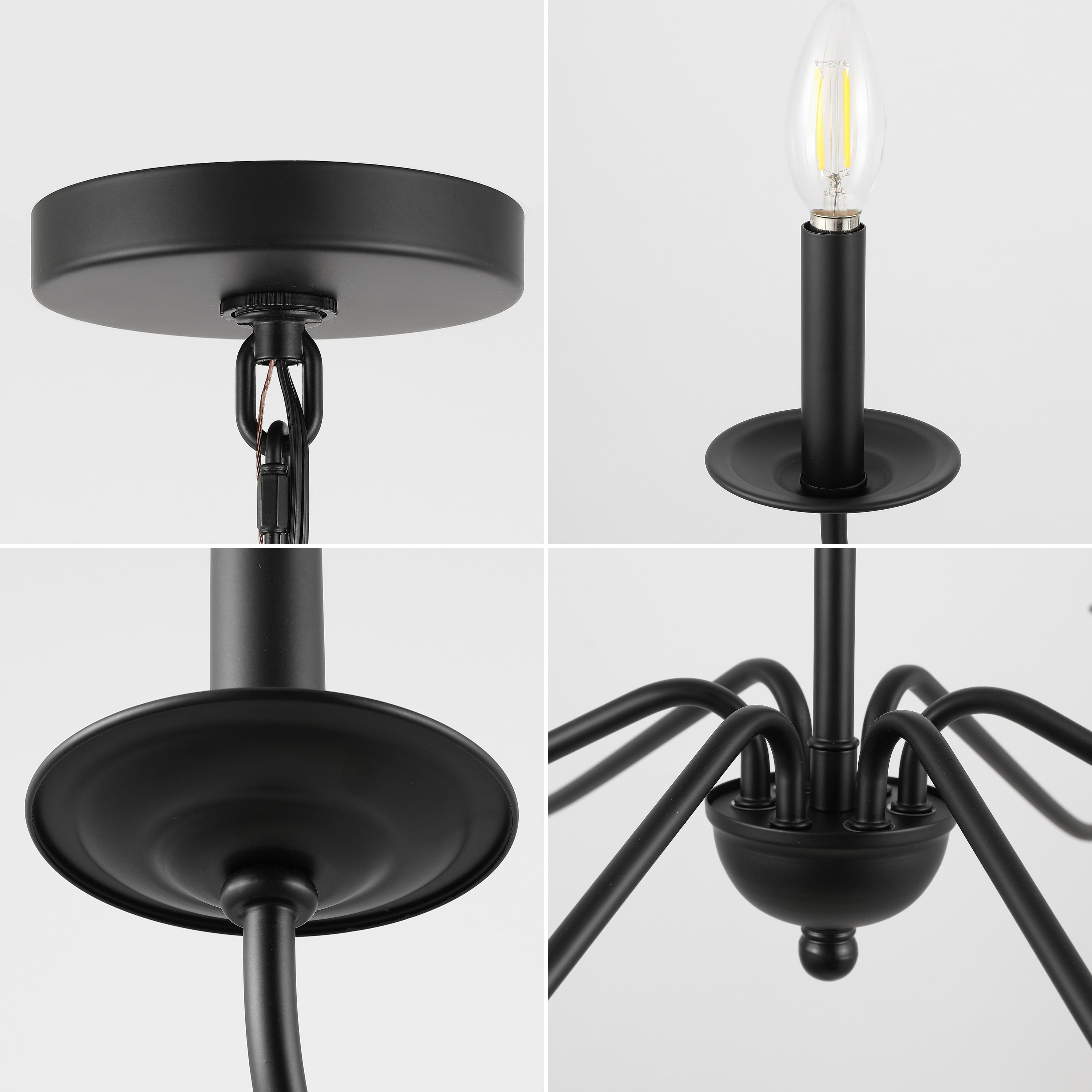 Lampadario a LED in ferro a 6 luci da 34,75 pollici, di JONATHAN Y