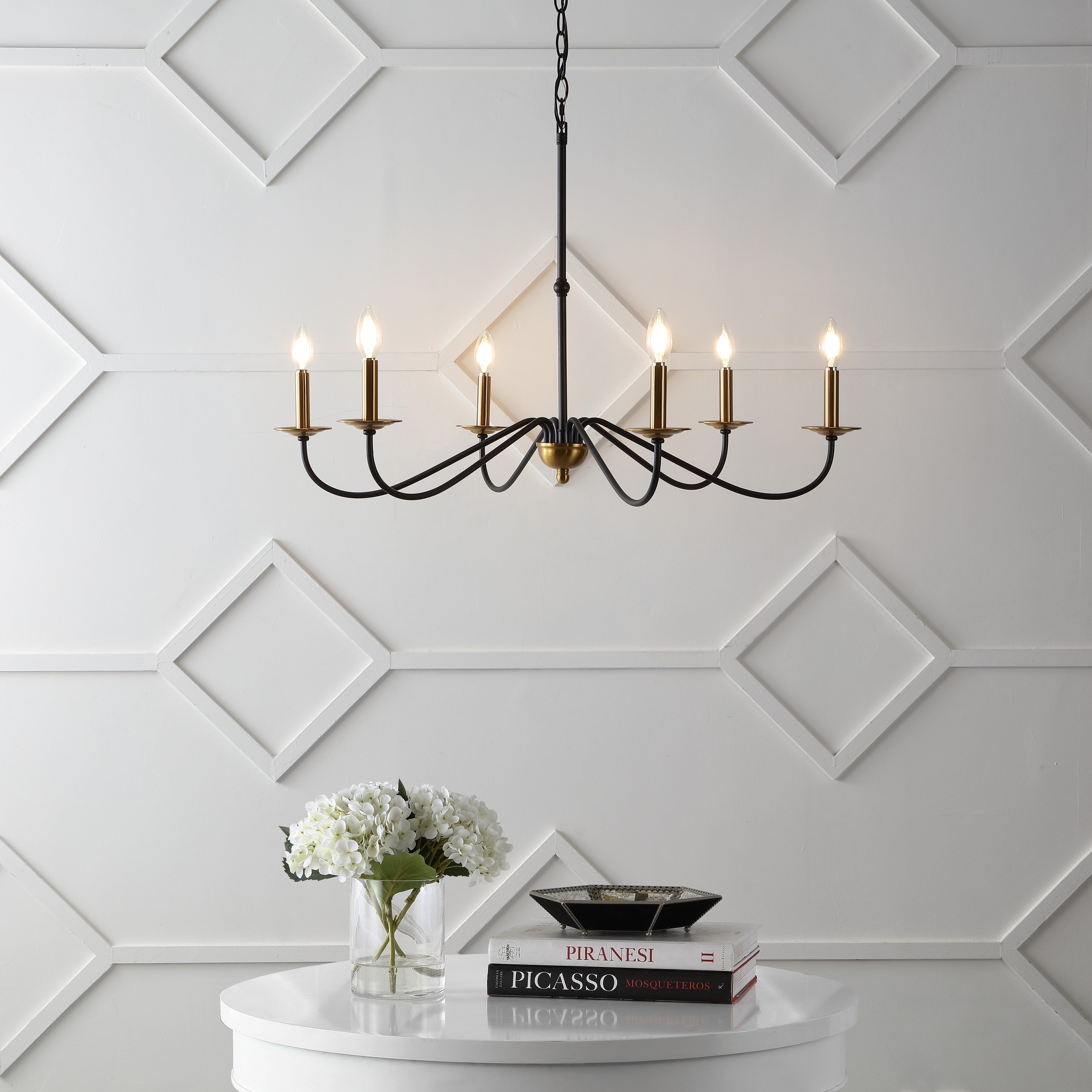 Lampadario a LED in ferro a 6 luci da 34,75 pollici, di JONATHAN Y