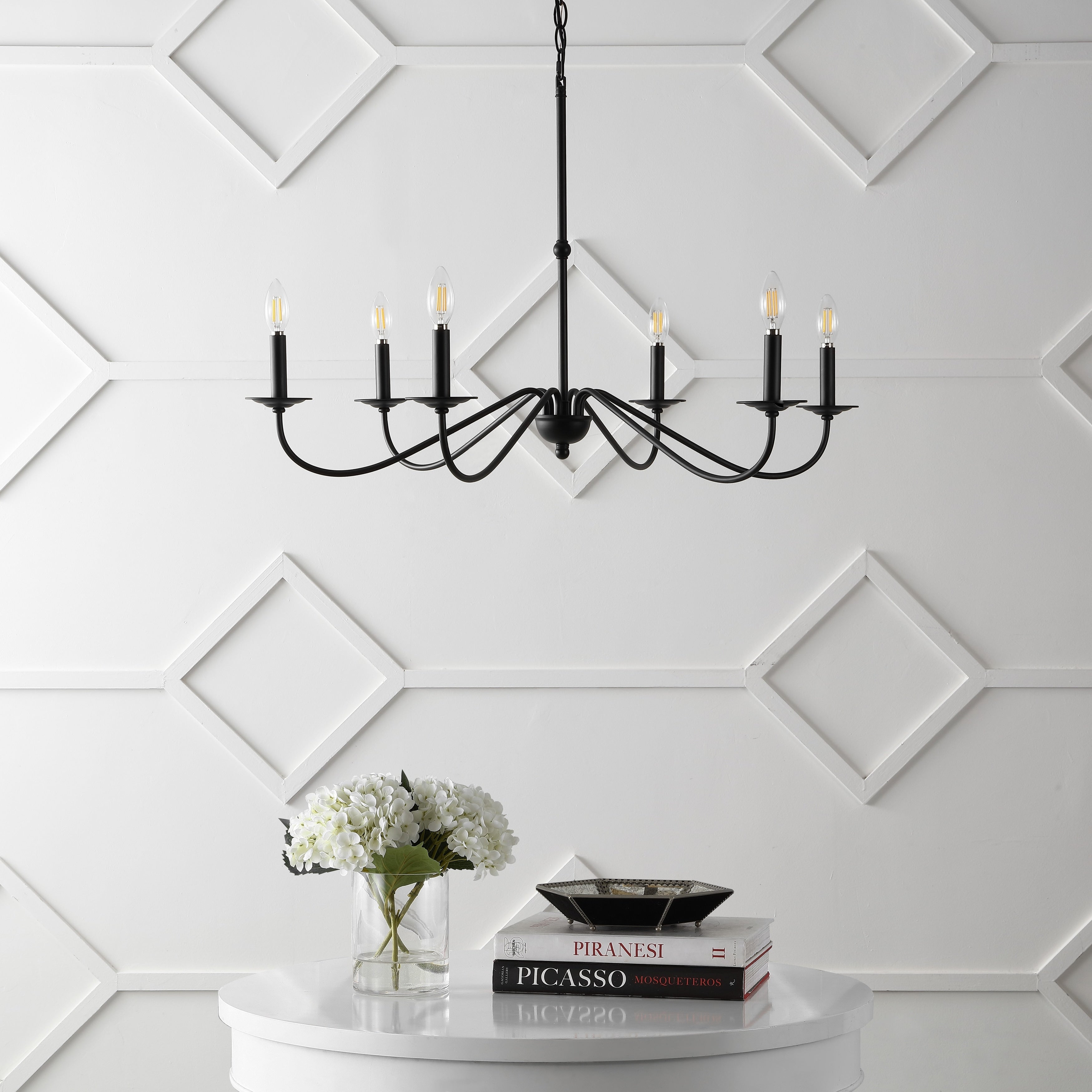 Lampadario a LED in ferro a 6 luci da 34,75 pollici, di JONATHAN Y