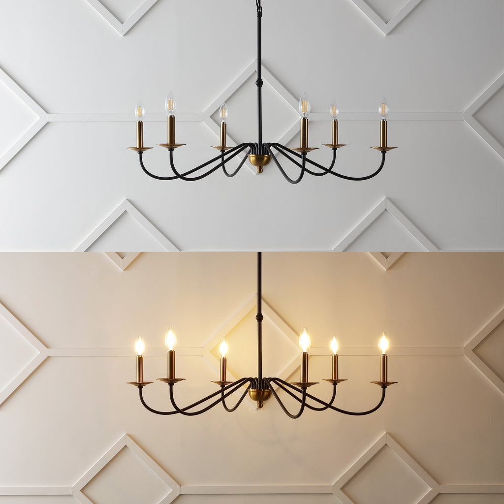 Lampadario a LED in ferro a 6 luci da 34,75 pollici, di JONATHAN Y