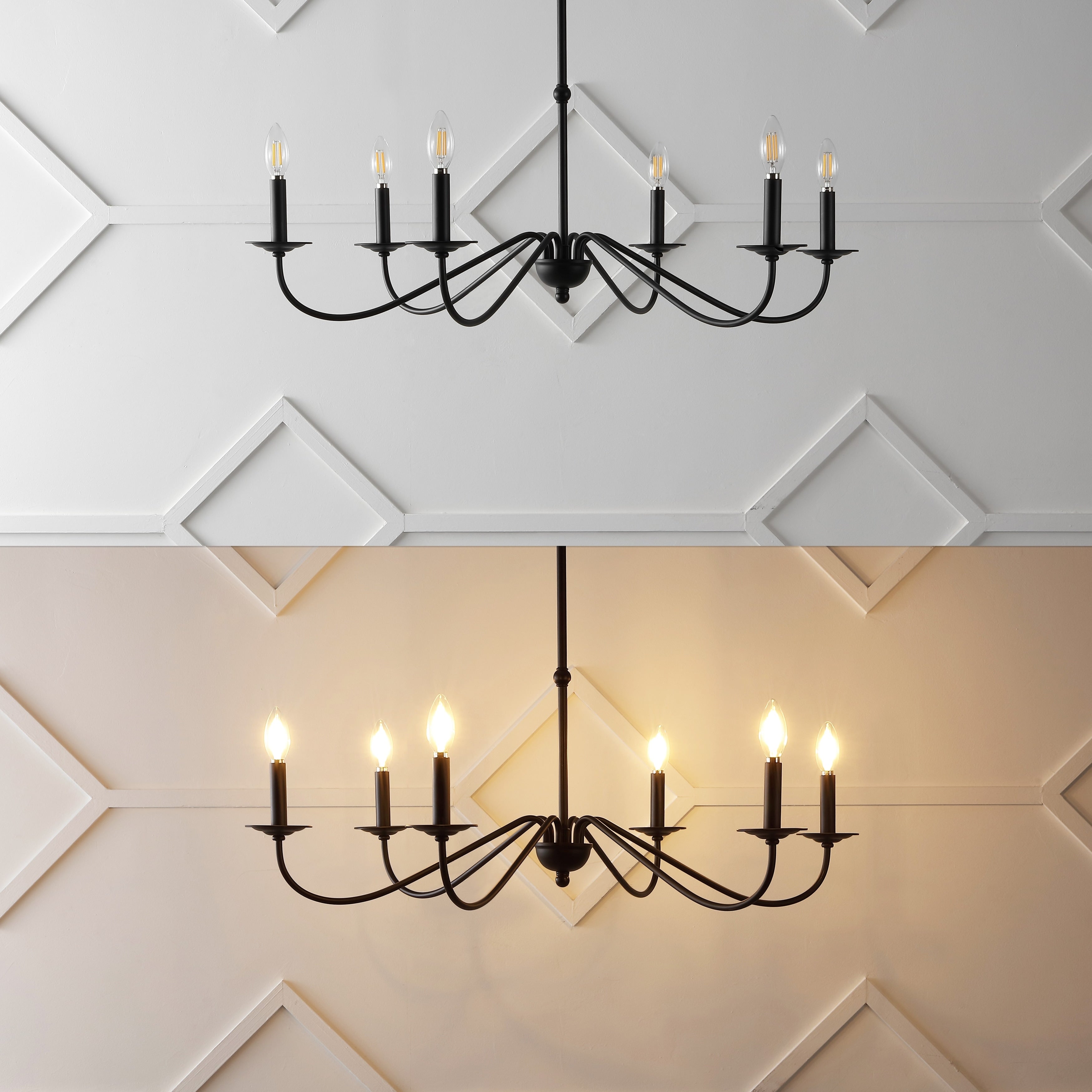 Lampadario a LED in ferro a 6 luci da 34,75 pollici, di JONATHAN Y