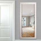 Specchio a figura intera in legno di fienile - Bianco anticato - 62X27